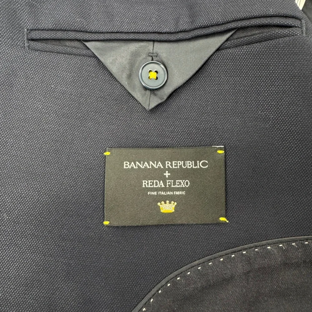 Banana Republic Reda Flexo Blazer Mens 40R Navy Blue Tailored Slim Fit Italian